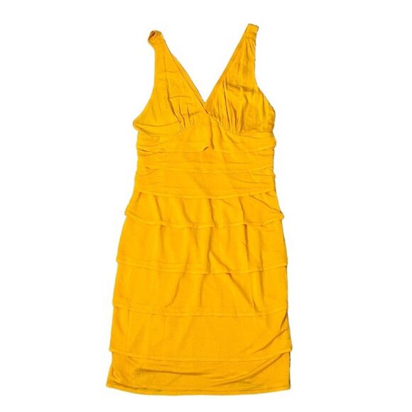 YIGAL AZROUEL Cocktail Dress Tiered Deep V Neckline Straps Size 2 - Picture 4 of 10